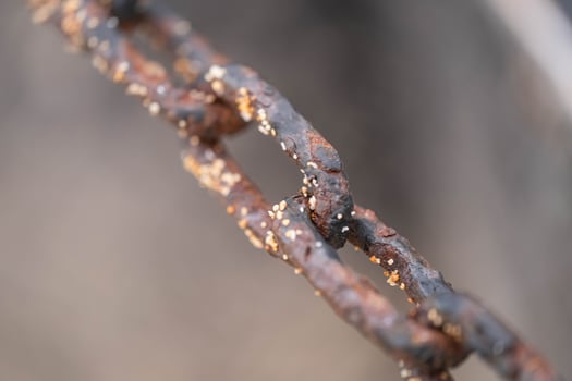 Rusty chain close-up with corrosion photo
