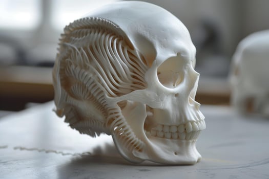 Surreal Biomechancial skull. Generate Ai photo