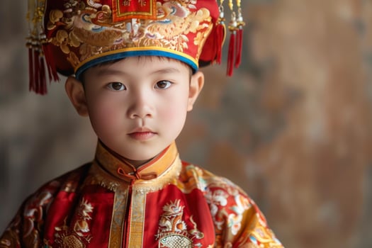 Little boy in traditional chinese attire photo
