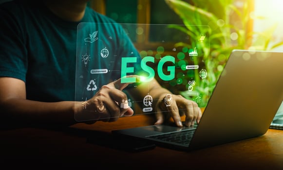 ESG environmental social governance investment business concept. Highlighting Environmental, Social, and Governance Principles in Modern Business and Sustainable Development Practices photo