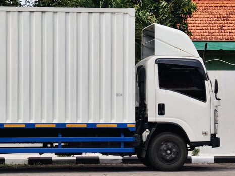 shipping truck transportation concept, sign and symbol. photo