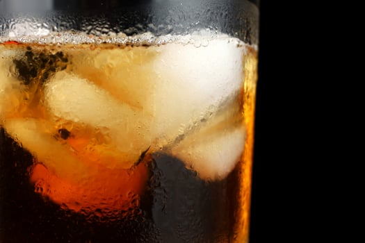 iced tea in glass. black tea with ice photo