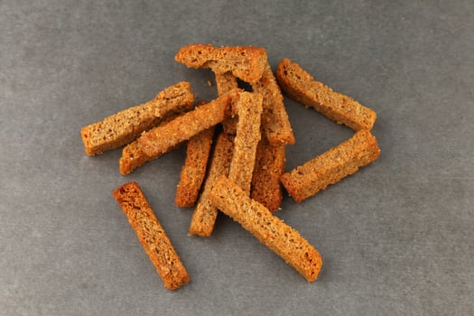 Rye crackers. Snacks rye crackers in a strip. photo