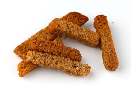 Rye crackers. Snacks rye crackers in a strip. photo