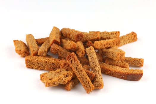 Appetizing snacks. Bread snacks are oblong. Fried bread snacks. photo