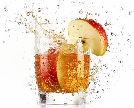 an apple is being splashed with water photo