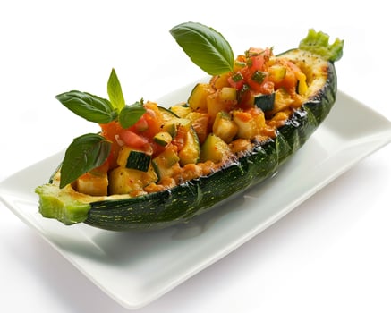 a zucchini on a plate photo