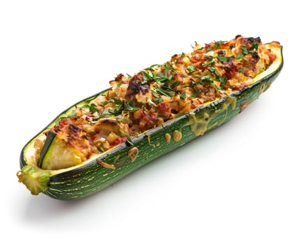 a zucchini stuffed with meat and vegetables photo