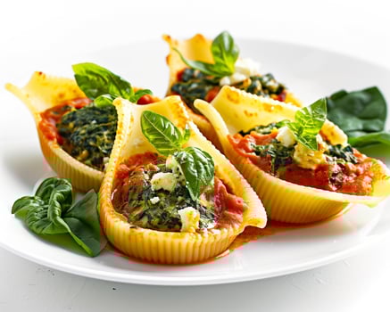 a white plate with food photo