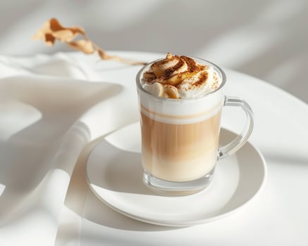 a coffee drink with whipped cream and cinnamon photo