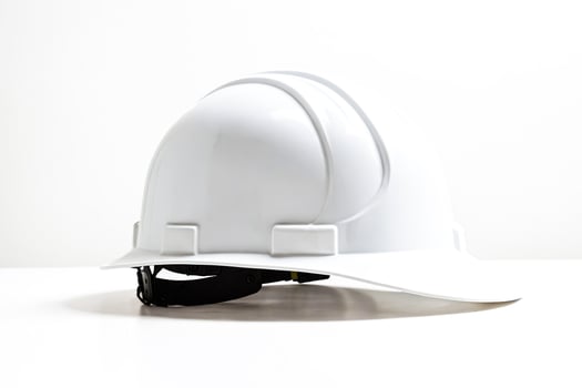 White Hard Hat Isolated on White Background photo