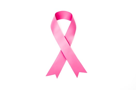 Pink Ribbon on White Background photo
