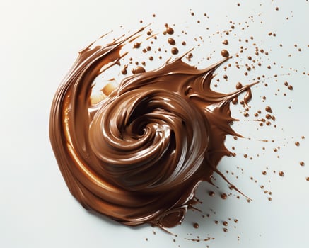 a swirl of chocolate on a white background photo