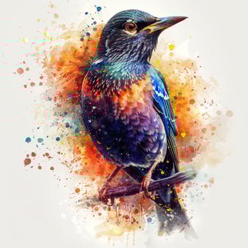 a colorful bird is sitting on a branch photo