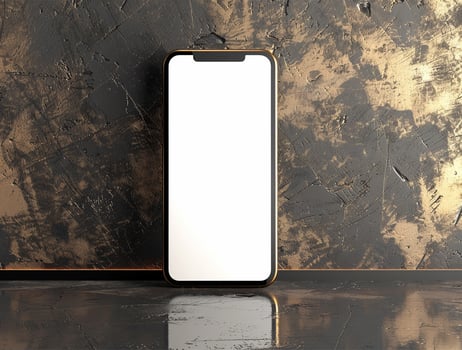 3D blank smartphone screen display for mockup photo
