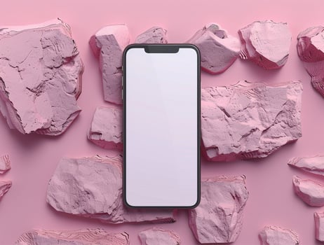 3D blank smartphone screen display for mockup photo