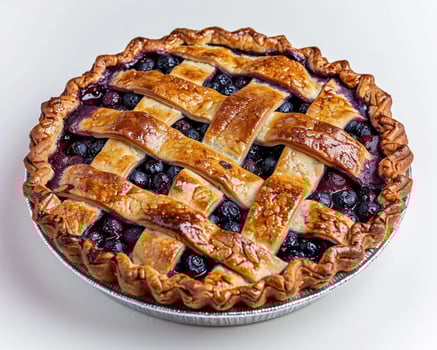 Pie with Blueberries and Lattice on Top photo