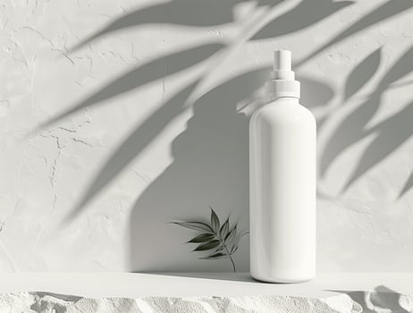 blank white cosmetic bottle luxury background for mockup photo