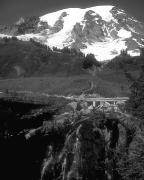Landscape background. Black and white photo of beautiful nature