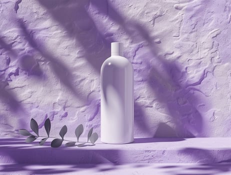 3D blank cosmetic bottle with luxury background for mockup photo