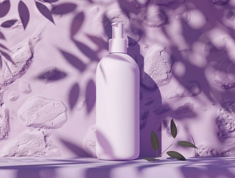 3D blank cosmetic bottle with luxury background for mockup photo