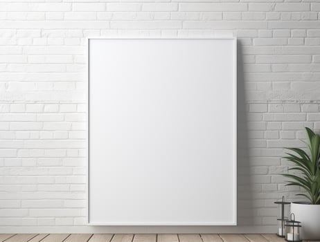 Blank 3d white poster background for mockup photo