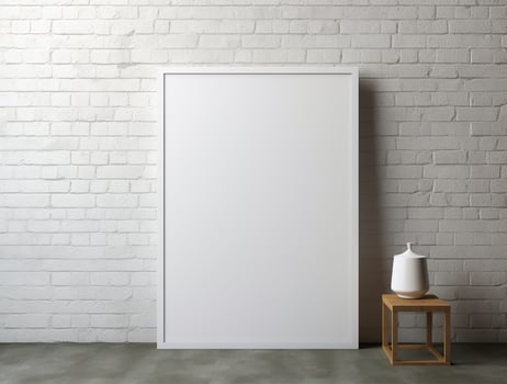 Blank 3d white poster background for mockup photo