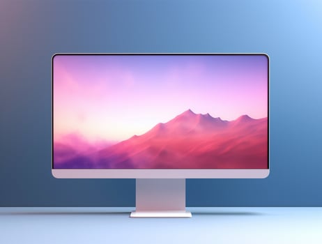 Desktop with white screen computer for mockup photo