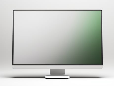 Desktop with white screen computer for mockup photo