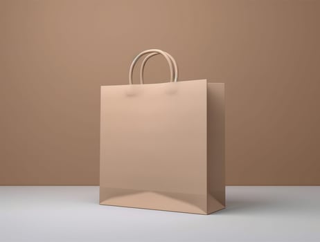 Blank 3d Sopping bag branding for mockup design photo