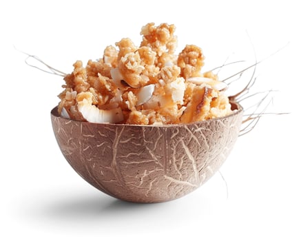 coconut popcorn in a bowl photo
