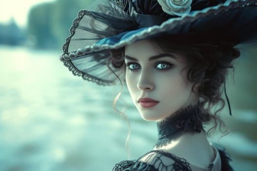 Sophisticated Beautiful victorian lady elegant. Generate Ai photo