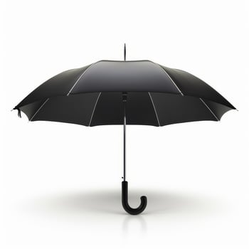 Umbrella or parasol with handle isolated on white background, 3D rendering photo