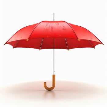 Umbrella or parasol with handle isolated on white background, 3D rendering photo