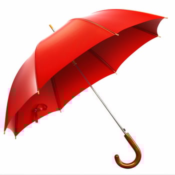 Umbrella or parasol with handle isolated on white background, 3D rendering photo