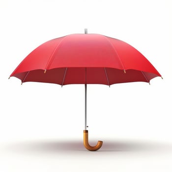 Umbrella or parasol with handle isolated on white background, 3D rendering photo