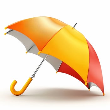 Umbrella or parasol with handle isolated on white background, 3D rendering photo