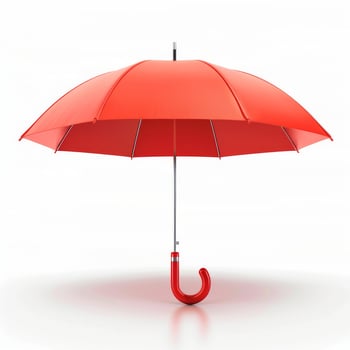 Umbrella or parasol with handle isolated on white background, 3D rendering photo