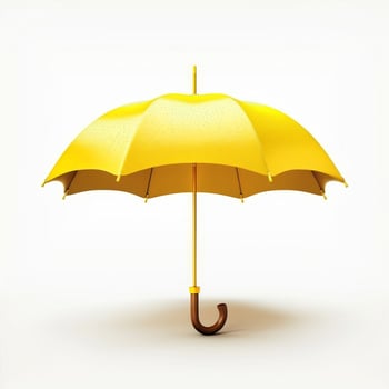 Umbrella or parasol with handle isolated on white background, 3D rendering photo