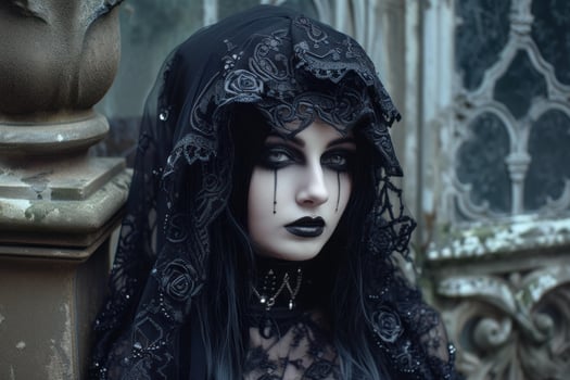 Captivating Beautiful goth girl. Generate ai photo