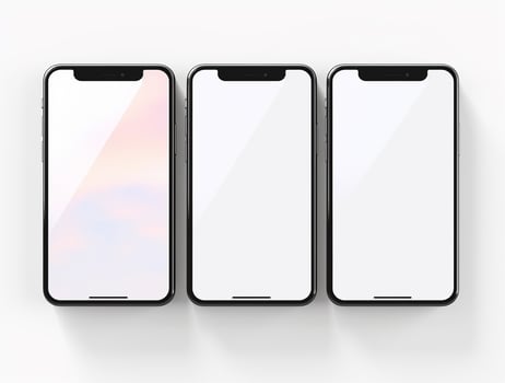 Hand holding blank smartphone screen for mockup photo