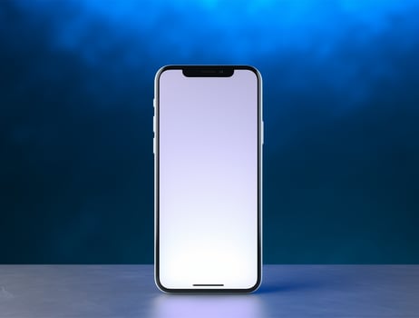Empty mobile phone screen template for mockup photo