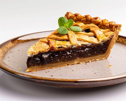 a piece of pie on a plate photo