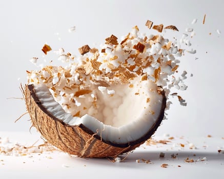 a coconut is being splashed with water photo