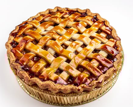 a pie with a lattice on top photo