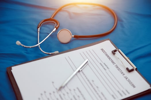 In a hospital setting, the presence of a doctor's physician book and stethoscope carries with it an air of professionalism and dedication to patient care. photo