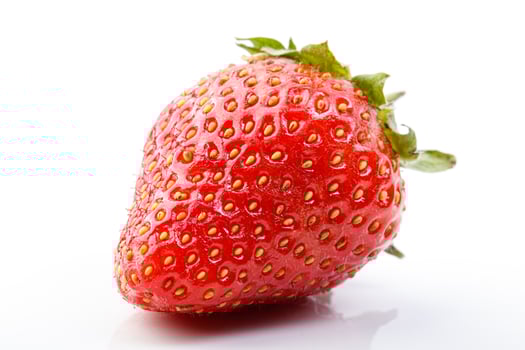 beautiful and ripe red strawberries on a white background photo