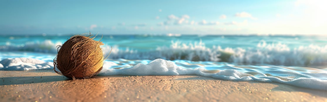 Coconut on a Sandy Beach photo