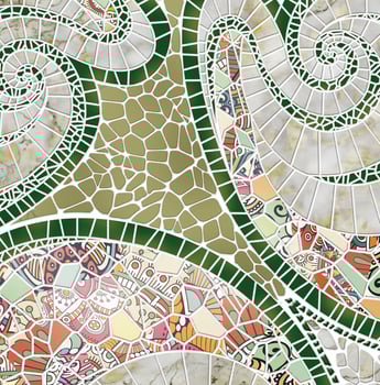 Mosaic decorative pattern for tiles, covers, background photo