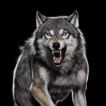 angry aggressive wolf photo